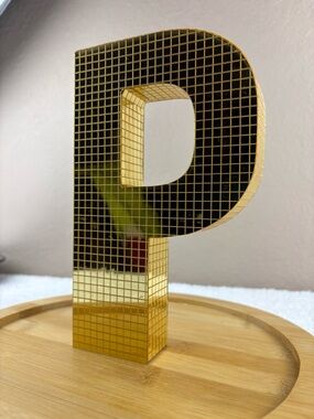 Ashland Decorative Gold Disco Monogram Letter “P” to be Used for Decor